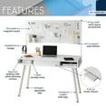 thumbnail image 3 of Techni Mobili Study Computer Desk with Storage and Magnetic Dry Erase White Board, White RTA-4820D-WHT, 3 of 12