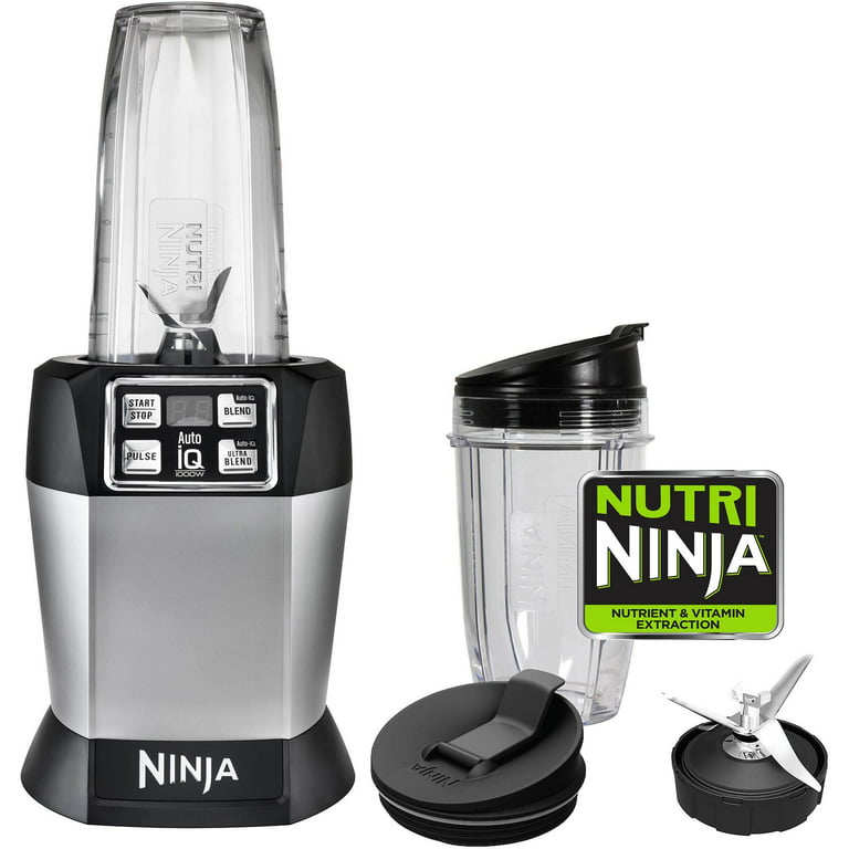 Ninja Nutri Pro Compact Personal Blender, with 18 Oz. and 24 Oz. To Go  Cups, in a Black and Silver Finish