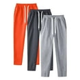 thumbnail image 6 of TOWED22 Men's Joggers Sweatpants Open Bottom Straight Leg Casual Loose Fit Running Athletic Jersey Pants with Pockets(Orange,M), 6 of 8