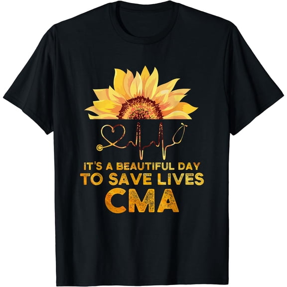 CMA Certified Medical Assistant Lifes USA Assisting T-Shirt Black Medium