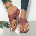 thumbnail image 7 of USSUMA Women Sandals Women's Spring and Summer New Big Size Clip-toe Beach Flower Hollow-out Wedges Fashion Casual Slippers All-Day Sightseeing Sandals Gift Savings, 7 of 7