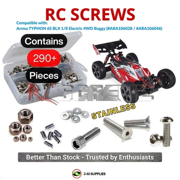 RCScrewZ Stainless Screw Kit arrm008 for Arrma RC Typhon 6s BLX 1/8 (#ARA106028 / #ARA106046) | SET