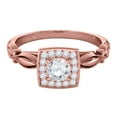 thumbnail image 2 of Aonejewelry 0.50 Ct Diamond Halo Square Cut Engagement Ring In 14K Rose Gold, 2 of 4
