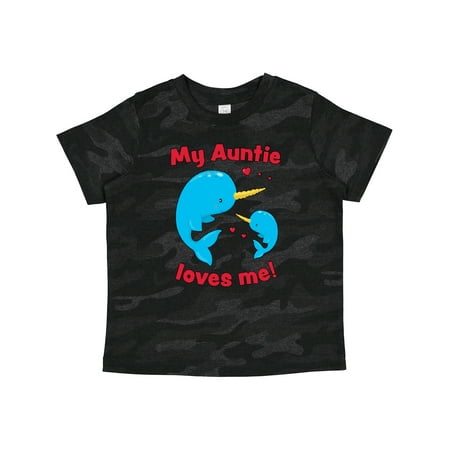 

Inktastic My Auntie Loves Me Narwhal Family Gift Toddler Boy or Toddler Girl T-Shirt