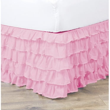 Empire Home Solid Collection Ruffled Bed Skirt, Light Pink, Twin