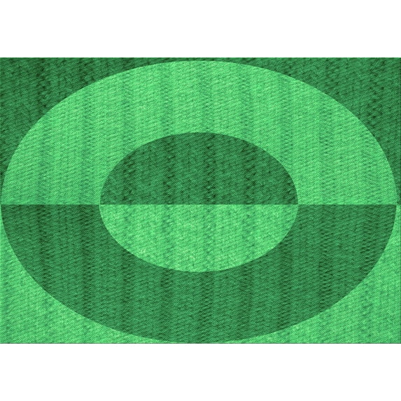 Ahgly Company Indoor Rectangle Patterned Neon Green Area Rugs, 7' x 9'