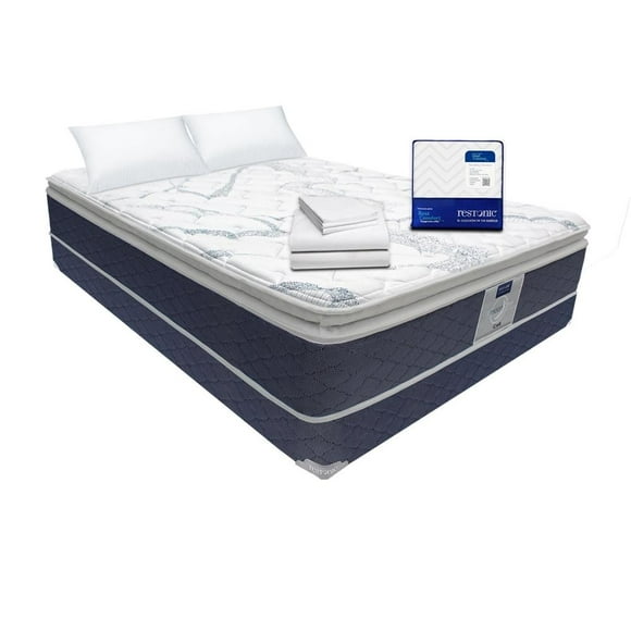 Colchón con box Matrimonial Restonic Master más 2 almohadas más cubre colchón más Sábanas Cell