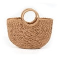 thumbnail image 3 of Zhuge Bolso de hombro tejido para mujer, bolso de mano tejido, bolsos de mano tejidos elegantes para la playa de verano, bolsos de hombro (caqui), 3 of 4