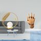 thumbnail image 2 of Figura decorativa de bola de cristal de metal, soporte para escritorio, chimenea, dormitorio, sala de estar, oficina, manos entrelazadas, escultura, d, 2 of 8