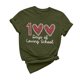 thumbnail image 1 of Camiseta de Cuello Redondo de Manga Corta Impresa para las Mujeres, Estiramiento 95% Poliéster 5% Blusa Casual de Spandex para Uso Diario Y Casero, 1 of 3