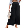thumbnail image 1 of MAWCLOS Pantalon Palazzo Large Taille Haute pour Femmes, Noir, Taille m, 1 of 3