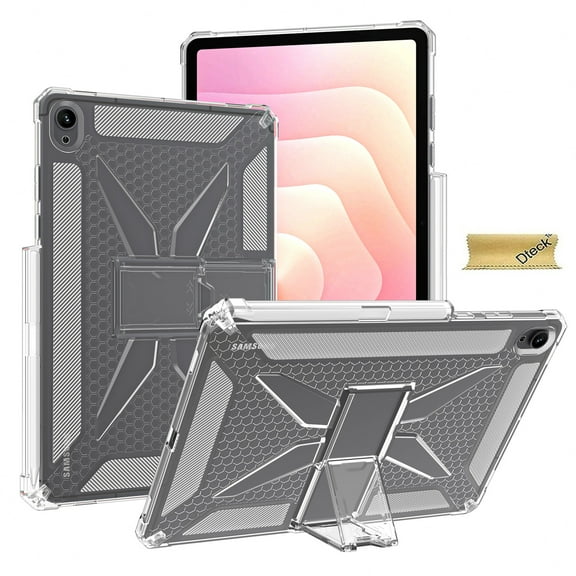Dteck Clear Case for Samsung Galaxy Tab S11 Ultra 14.6 Inch 2025, Soft TPU Protective Cover with Kickstand, Four-Corner Drop Protection Shockproof Slim Anti-Scratch Transparent Tablet Case
