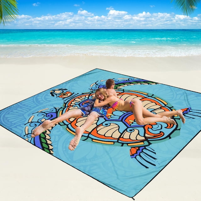 Manta de playa WIWIGO impermeable a prueba de arena 200x211 cm