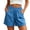 Blue, variant on Womens Cotton Shorts High Waisted Comfy Athletic Solid Shorts with Pockets Loose Fit Daily Shorts