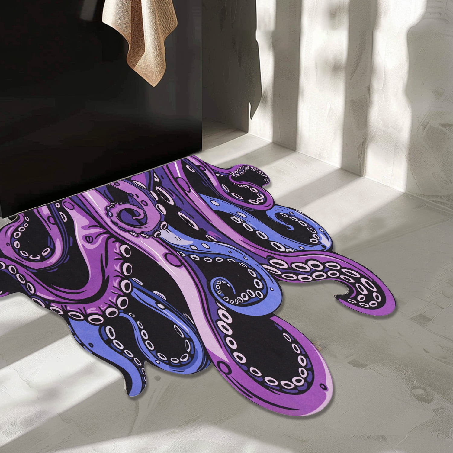 Cthulhu Shower Rug for Bathroom, Octopus Tentacles Shaped Floor Mat, Non Slip Machine Washable Water Absorbent Mat, Throw Rugs Goth Decor Modern Home Decoration, Unique Gift