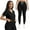 Black, variant on Nurse Scrub for Women Set V-Neck Top & Jogger Scrub Pants Medical Uniform Scrubs Suit for Women Caribbean Blue M