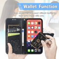 thumbnail image 6 of Wallet Case for iPhone 13 Pro Max,3D Butterfly Pattern PU Leather Case with Strong Magnetic Clasp and 3 Card Slots Holder Cover for iPhone 13 Pro Max (6.7) HZD Rhinestone Black, 6 of 18