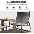 thumbnail image 3 of Domi 4-Seat Outdoor Glider Benches with Canopy, Retro Metal Glider Chair with Aluminum Frame, Patio Swing Chair for Outside,Garden,Lawn, 3 of 8