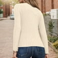 thumbnail image 6 of EDFBUYKRS Female Sweaters Women’S and Women's Plus Cozy Yarn Crewneck Cardigan Sweater with Long Sleeves, Midweight Fall Sweater L, 6 of 8