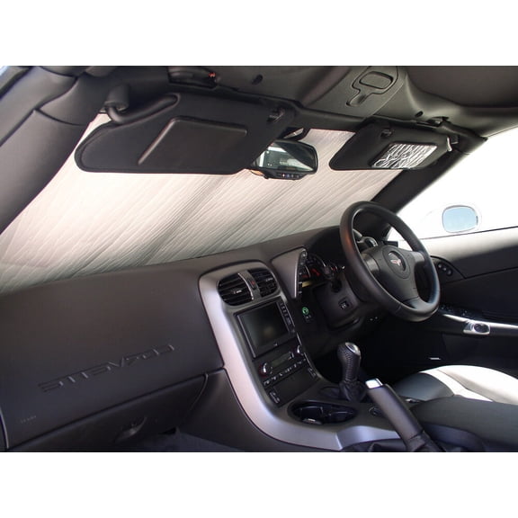 HeatShield, The Original Windshield Sun Shade, Custom-Fit for Chevrolet Corvette Coupe 2005-2013, Silver Series