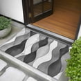 thumbnail image 5 of 2x3 Door Mat Rug, Gray Stripes Non-Skid Rubber Backing Large Rectangle Rugs - Living Room Bedroom Home Office, Vintage Farmhouse Greyish Ripple Pattern Indoor Floor Mat Carpets Washable Rug, 5 of 9