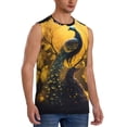 thumbnail image 2 of Balery Elegant Gold Leaf Peacock Men's Sleeveless Muscle Shirts Workout Tank Top, Moisture Wicking, Odor Protection-3X-Large, 2 of 8
