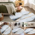 thumbnail image 6 of 7Ft Round Rug, Gray Marble Non-Skid Rubber Backing Large Area Rugs - Living Room Bedroom Home Office, Modern Ink Painting Art Abstract Indoor Floor Mat Carpets Washable Rug, 6 of 9