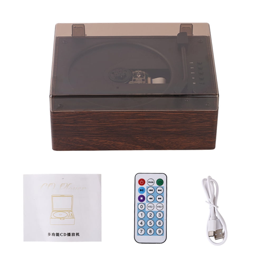 BLEEUS Cd Player Rechargeable Bluetooth-compatible 5.0 Music Player W/ Remote (Walnut)Audio Equipment