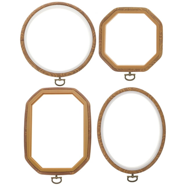 Shisuyan 4 Pcs Cerceaux Brodés Durables Réutilisables Cercles de Broderie Diverses Formes pour Bricolage et Débutants