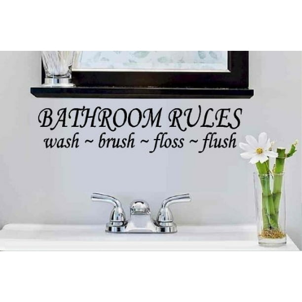Decal BATHROOM RULES 1 WALL DECAL, HOME DECOR 6" X 25" Walmart