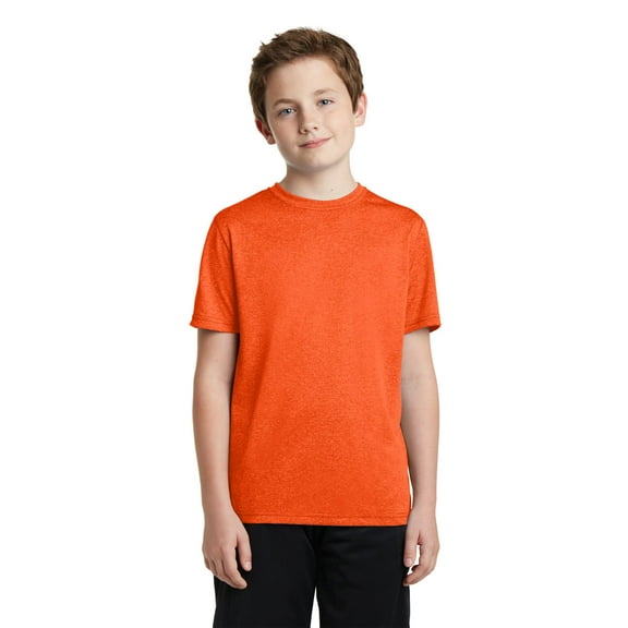 Sport-Tek Youth Heather Contender Tee-XS (Deep Orange Heather)