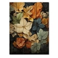 thumbnail image 3 of Designart "Palette Muted Leaves Autumn wall decor V" Floral & Botanical Print on Natural Pine Wood, 3 of 5