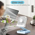 thumbnail image 5 of Mini ventilador portátil plegable, diseño 5 en 1, batería recargable, velocidad de viento ajustable de 4 velocidades, (azul y blanco), 5 of 5
