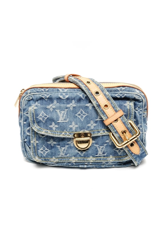 Pre-Owned Louis Vuitton Denim Monogram Bum Bag, 2007, Blue