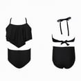 thumbnail image 4 of mgoYE Bathing Suit Girls Size 10-12 Girls Ruffle Bikini Swimsuit High Waisted Two Piece Bathing Set Cute Flowy Top Swimwear for Beach Holiday(Bronze,13-14 Years), 4 of 8