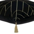 thumbnail image 6 of Black and Gold Geo Velvet Throw Pillow with Gold Tassels, 6 of 10