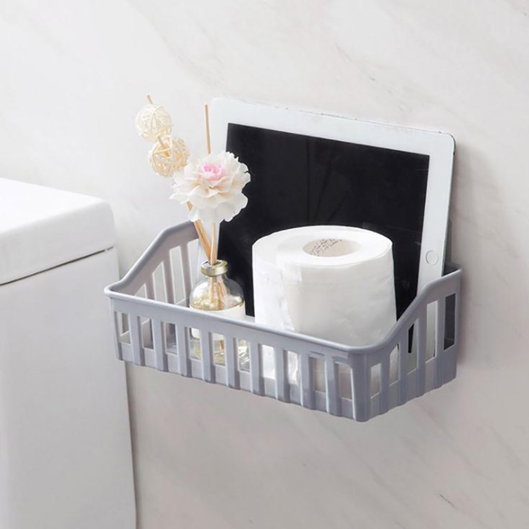 Wall Mount Paper Towel Holder with Basket Storage Organizer for Kitchen  Bathroom