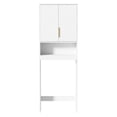 thumbnail image 3 of Ktaxon Fluted Over the Toilet Bathroom Storage Cabinet  with 2 Doors & 3 Storage Shelves Space Saver, White, 3 of 10