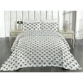 thumbnail image 2 of Ambesonne Floral Quilted Bedspread Set 3 Pcs, Modern Bouquet Leaves Blooms, Twin, Grey and Dark Peach, 2 of 4