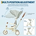 thumbnail image 5 of 7-in-1 Foldable Baby Tricycle with Adjustable Parent Handle – Toddler Trike with Safety Harness, Wheel Brakes & Removable Canopy for Boys & Girls, 5 of 7