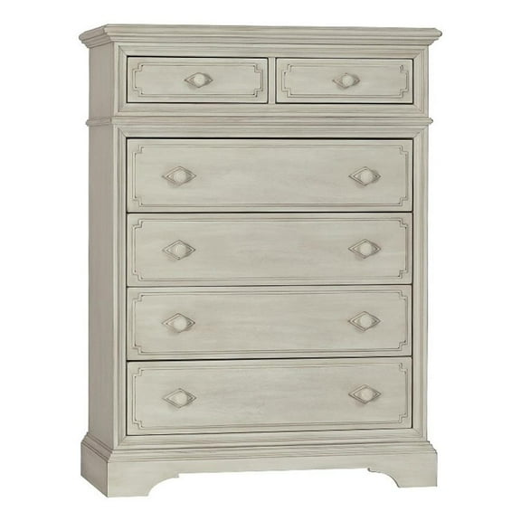 Pemberly Row 6-Drawer Traditional Wood Chest in Antique White