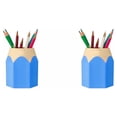 thumbnail image 2 of Sidaley Plástico Extraíble Suministros para estudiantes Forma de lápiz Portalápices de doble azul 2piezas, 2 of 5