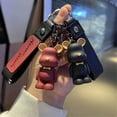 thumbnail image 2 of Caliente lindo oso de dibujos animados llavero con cordón de silicona coche llaveros para mujeres colgante llaveros chica pareja amigo regalo xuanjing unisex, 2 of 2