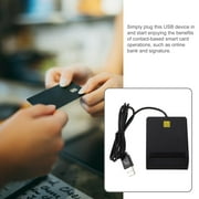 Square Card Reader, Universal Portable Smart Card Reader for Bank Card Card, Smart ID Credit Card Reader, USB 2.0 Interface, Black