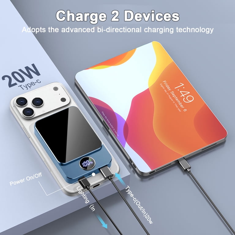 B-SPIN 10000mAh Magnetic Wireless Power Bank – 20W PD Fast Charger For IPhone 16/15/14/13 (MagSafe Compatible)-1115121