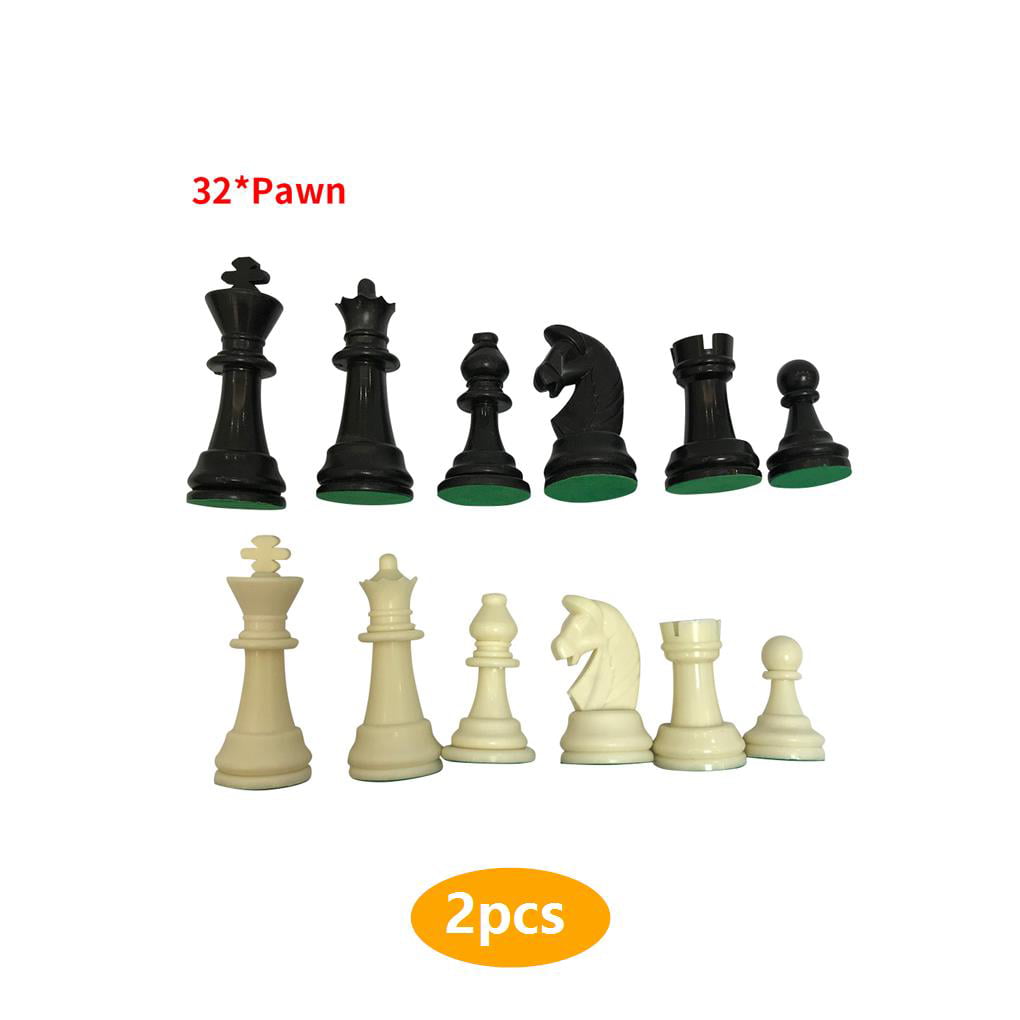32Pcs Plastic Crafted Chessmen Chess White&Black Hand Pieces Game Gift 2019 