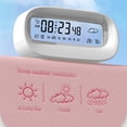 thumbnail image 3 of Escritorio LCD Digital Reloj Termómetro Nightstand Calendario Calendario Temperatura Humedad Medidor Alarma Inicio Oficina Snooze Mode Reloj de plástico Blanco Inevent HA010815-02B, 3 of 7