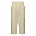thumbnail image 4 of Kelon Women's Casual Pants, Womens Capris with Pockets Loose Fit Casual Capri Pants Dressy Lightweight Ladies Baggy Cargo Pants for Hiking, 2XL, 4 of 5