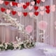 thumbnail image 1 of Juego de 2 guirnaldas de corazones en rojo, rosa y blanco, para decorar la pared de San Valentín, para decorar la repisa de la chimenea de la boda, como recuerdo de aniversario, compromiso o fiesta., 1 of 7