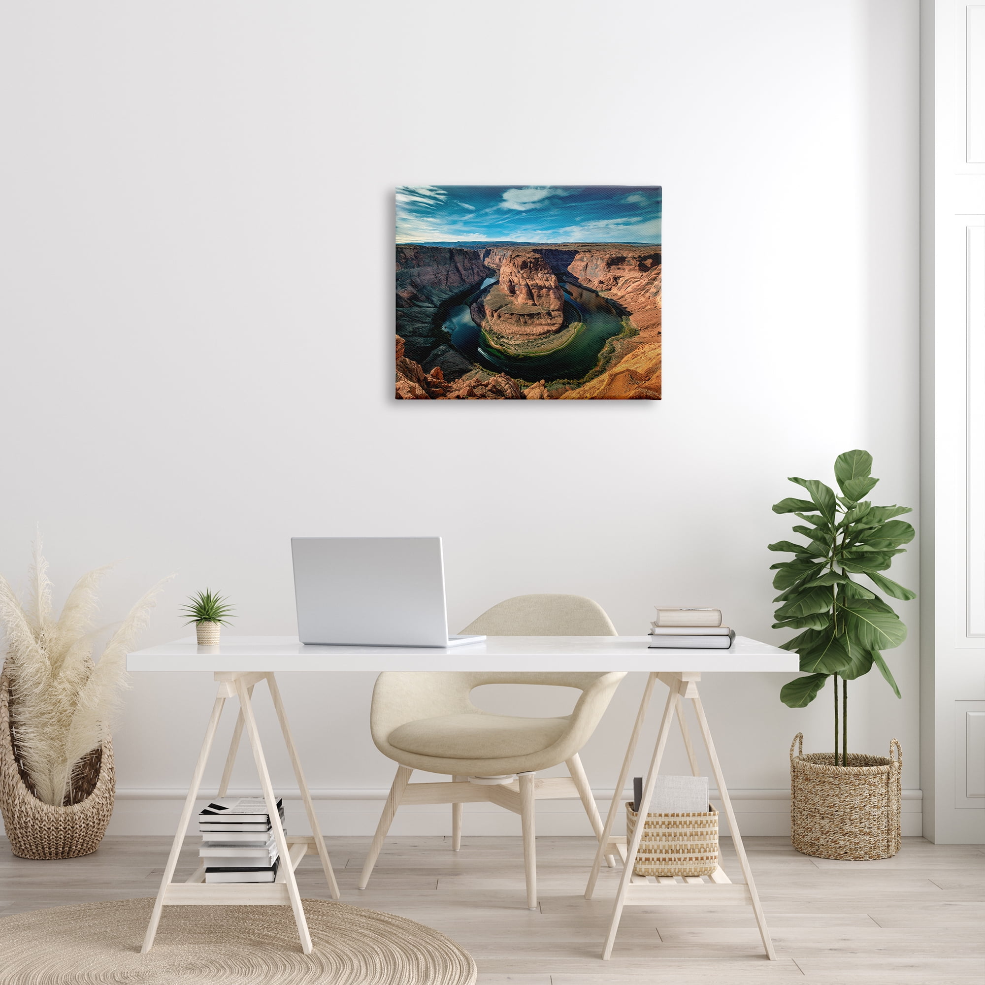 Stupell Industries Red Canyon Mesa Cliffs Surrounding River Water Photograph Gallery Wrapped Canvas Print Wall Art, Design by Andy Crawford Photography